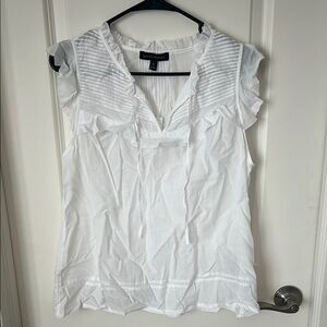 Banana republic White Ruffle Sleeve Top